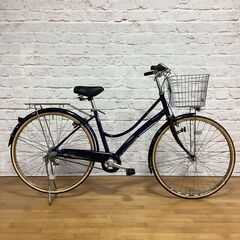 【大人用】整備済中古自転車 ブリヂストン 軽いアルミフレーム 27型エブリッジL 紺色 <自転車のオオムラ 静岡店>の画像
