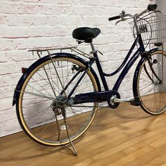 【大人用】整備済中古自転車 ブリヂストン 軽いアルミフレーム 27型エブリッジL 紺色 <自転車のオオムラ 静岡店>の画像