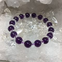 アメジスト デザイン 天然石ブレスレットの画像