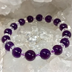 アメジスト デザイン 天然石ブレスレットの画像