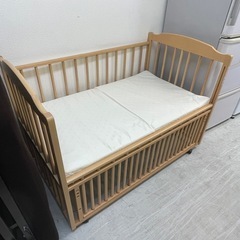 【リサイクルサービス八光】幅124.5cm　サワベビー 日本製ロングユースベッド D型ジョルノ ナチュラルの画像