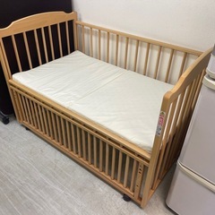 【リサイクルサービス八光】幅124.5cm　サワベビー 日本製ロングユースベッド D型ジョルノ ナチュラルの画像