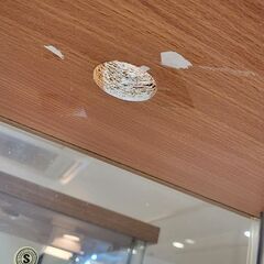 ガラス製ディスプレイ棚／高さ164cm・棚板ガラス／照明取付穴あり・美品の画像