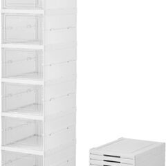 【新品未使用】折り畳みシューズボックス６段　ディスプレイシューズケースの画像