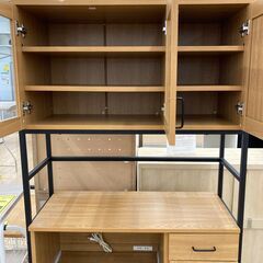 A-756【リユースのサカイ野々市店】ジモティ来店特価‼ ２枚扉食器棚 木目調 木製 クリーニング済みの画像