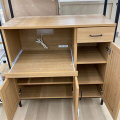 A-756【リユースのサカイ野々市店】ジモティ来店特価‼ ２枚扉食器棚 木目調 木製 クリーニング済みの画像