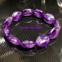 アメジスト オーバル型 天然石ブレスレットの画像
