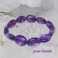 アメジスト オーバル型 天然石ブレスレットの画像