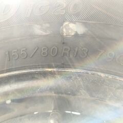 溝あり　早い者勝ち　スタッドレスと鉄ホイール4本セット　155/80R13の画像