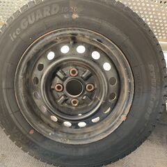 溝あり　早い者勝ち　スタッドレスと鉄ホイール4本セット　155/80R13の画像