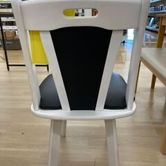 A-760【リユースのサカイ野々市店】ジモティ来店特価‼ 椅子 チェア 木製 ホワイト×ブラック クリーニング済みの画像