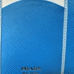 美品✨プラダ メタルロゴ セレステ サフィアーノ 三つ折り財布 RFIDの画像