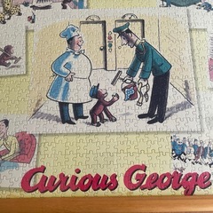 本日受け取りこれる方　キュリアスジョージジグソーパズル　額付きの画像