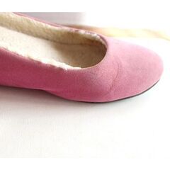 裏ボアのスエード調ピンクのパンプス　２３ｃｍの画像