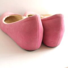 裏ボアのスエード調ピンクのパンプス　２３ｃｍの画像