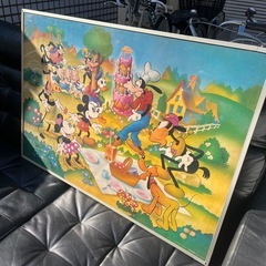 ミッキー ミニー グーフィー プルート 三匹のこぶた ディズニー キャラクター 大集合 ヴィンテージ ポスター アートフレーム 壁掛け インテリア 壁飾り 部屋装飾 誕生日 ピクニック シーン 絵 アートパネル Disney Mickey Minnie Goofy Pluto Three Little Pigs Vintage Characters Poster Art Frame Wall Decor Interior Birthday Picnic Scene Art Panel 特大　大きいの画像