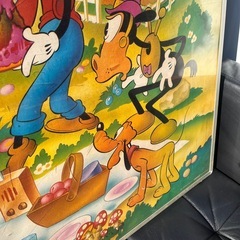 ミッキー ミニー グーフィー プルート 三匹のこぶた ディズニー キャラクター 大集合 ヴィンテージ ポスター アートフレーム 壁掛け インテリア 壁飾り 部屋装飾 誕生日 ピクニック シーン 絵 アートパネル Disney Mickey Minnie Goofy Pluto Three Little Pigs Vintage Characters Poster Art Frame Wall Decor Interior Birthday Picnic Scene Art Panel 特大　大きいの画像
