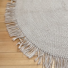 円形アジアンラグマット　麻　の画像