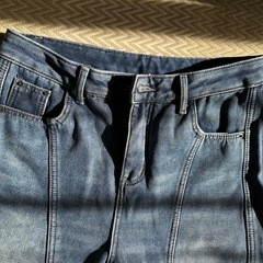 暖かワイドデニム ヨーロッパ　ビンテージデニム　レディースの画像