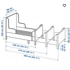 IKEA イケア　キッズベッド　伸縮可能の画像