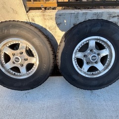 取引中　激安出品！名古屋発　ランクル100  MUDRAKERアルミ　ダンロップスタッドレスタイヤ275/70R16  4本セット　引き取り限定の画像