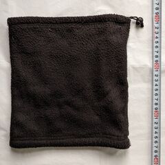 リバーシブル ネックウォーマー ストライプとブラック 男女兼用 フリーサイズの画像