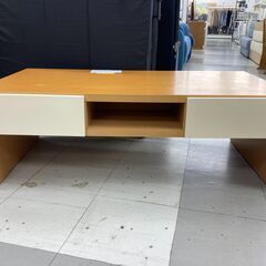 ★リユースのサカイ千葉中央店★  ローテーブル 茶/白 H38×D59×W110 クリーニング済み TC5665の画像