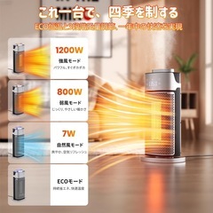 【新品未使用】暖房・加湿・空気清浄の3機能セラミックヒーター 加湿 空気清浄 電気ファンヒター PSE認証済の画像