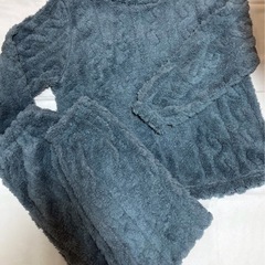 新品　ルームウェア　もこもこ　パジャマ　ブルー　フリース　あったか　部屋着　フリーの画像