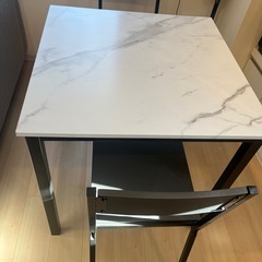 美品 【LOWYA】2人がけダイニングテーブル×チェアセットの画像