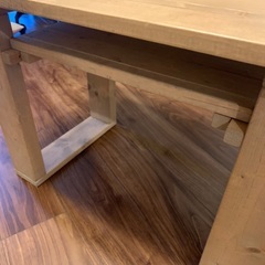 木目調　ローテブル棚付きの画像