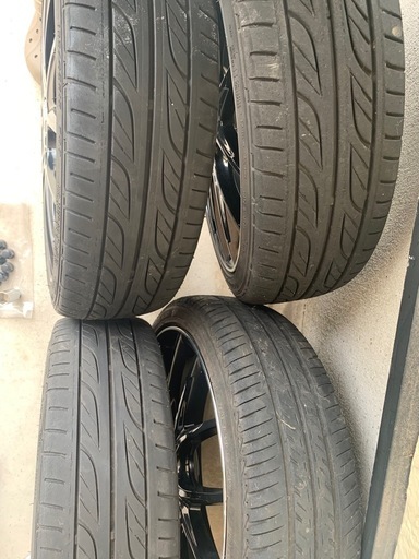 ❤️決まりました❤️自転車、クッションフロア、アルミホイール❤️アルミホイールタイヤ4本セット　ナットあり　現状