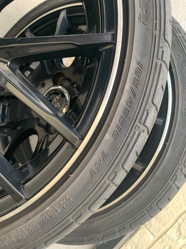 ❤️決まりました❤️自転車、クッションフロア、アルミホイール❤️アルミホイールタイヤ4本セット　ナットあり　現状
