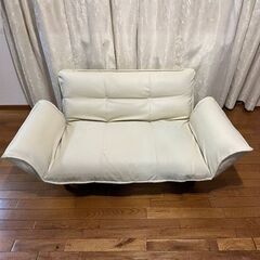 (終了)カウチ　ソファ　2人掛け　背・肘部リクライニング の画像