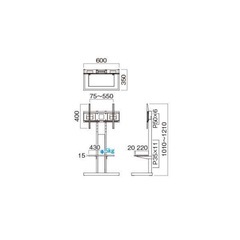 【定価26,100円】～65V型対応 壁寄せスタンド KF-260B TIMEZブラック テレビ台の画像