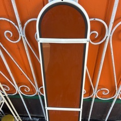 全身鏡  パイプミラー パイプ　ホワイト 白の画像