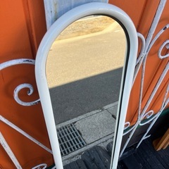 全身鏡  パイプミラー パイプ　ホワイト 白の画像