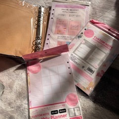 セリア、手帳、ポケットファイル新品セットの画像