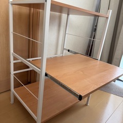 引き出しスライド棚付き キッチンラック 3段収納の画像