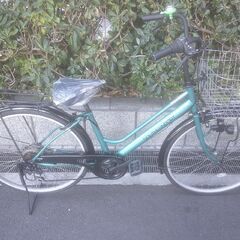 整備済み中古自転車　26インチ　税別￥10.800-　軽快車　外装６段　グリーン1207の画像