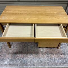 廃盤品 無印良品 オーク無垢材 デスク キャビネット セットの画像