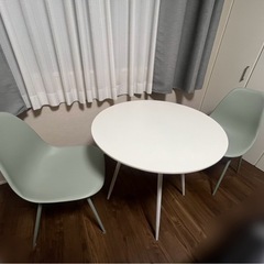 ダイニングテーブルセット 2人掛け（3点） 丸テーブル コンパクト [幅75]  LOWYAの画像