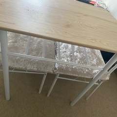 ダイニングテーブル＆チェア2脚セット（幅80・ナチュラル）の画像