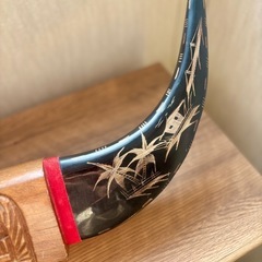 バッファローのツノ アンティーク オブジェ / 木彫りの画像