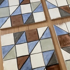 外国製タイル　20cm角4枚　未使用の画像