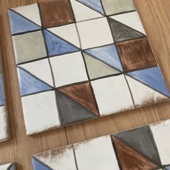 外国製タイル　20cm角4枚　未使用の画像