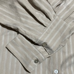 【美品】CLASSICAL ELF  ストライプ 長袖シャツ グレージュ Ｍの画像