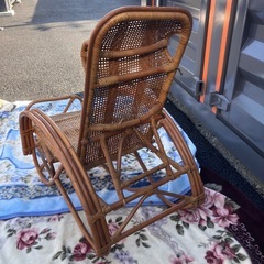 籐　ラタンのベッドの画像