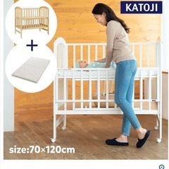 🍀超美品🍀60%オフ🍀カトージ　ハイポジション　ベビーベット　レギュラーサイズ　ホワイトの画像