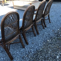 　籐ダイニングチェア　4脚セットの画像
